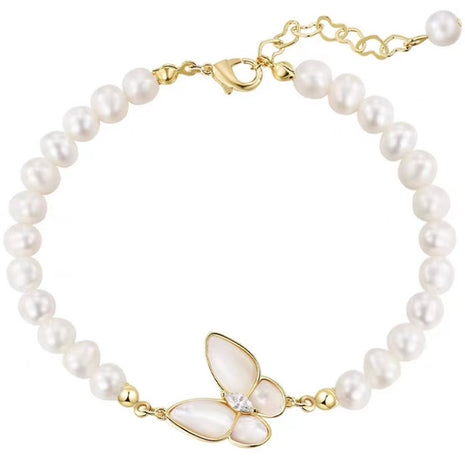 Freshwater Pearl Butterfly Bracelet