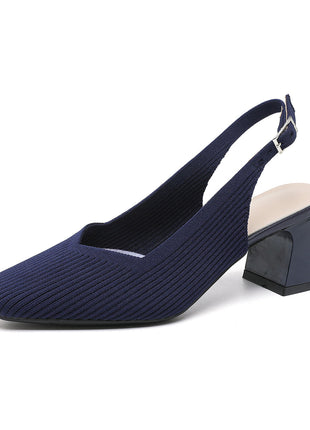 Breathable Square Toe Cap High Heel