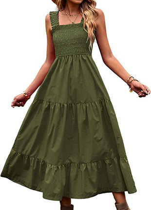 Bohemian Sleeveless Spaghetti Strap Maxi Dress