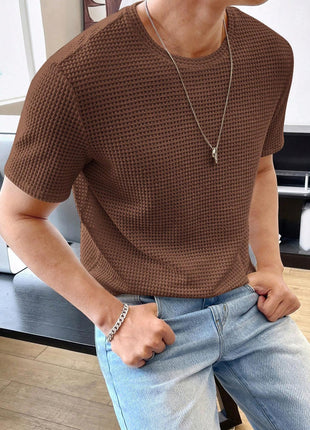 Men's Casual Loose Solid Color Short Sleeve