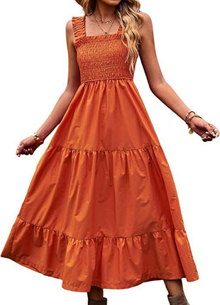 Bohemian Sleeveless Spaghetti Strap Maxi Dress