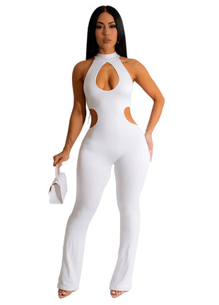 Halter Hollow-out Tight Jumpsuit