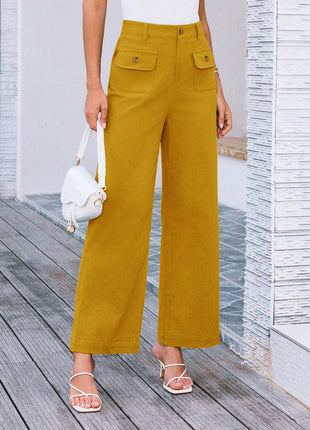 Business Casual Loose-fitting Trousers With Pockets