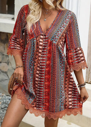 V-neck Casual Loose Dress