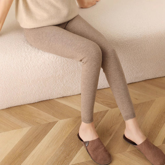 Soft Glutinous Cashmere Slim Fit Leggings