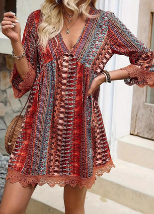 V-neck Casual Loose Dress