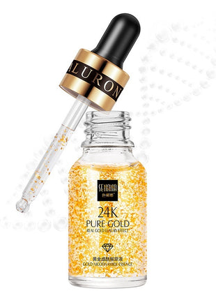 Skincare serum bottle with dropper labeled 'SEHUAR' on a white background