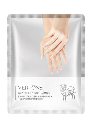 Hand mask packaging with hands on a white background