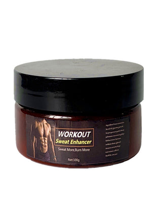 Jar labeled 'Workout Sweat Enhancer' on a white background