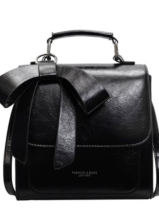 Simplicity Square Leather Bow Backpack Tote