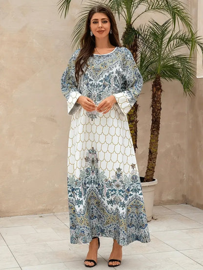 Yahua Floral Print Women's Long Sleeved Stylish Dress