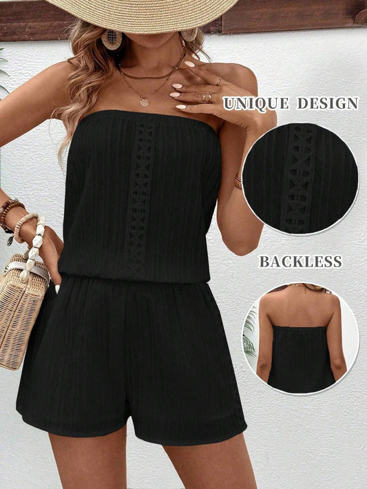 Casual Tube Top And Shorts Set