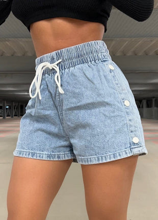 Commuter's Elastic Denim Shorts