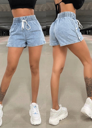 Commuter's Elastic Denim Shorts