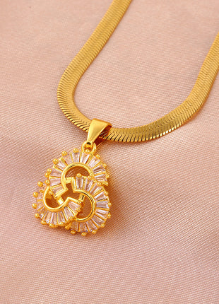 Snake Chain Ginkgo Leaf Pendant Necklace