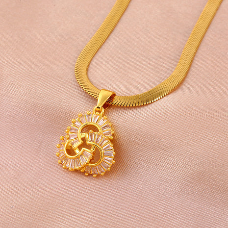 Snake Chain Ginkgo Leaf Pendant Necklace