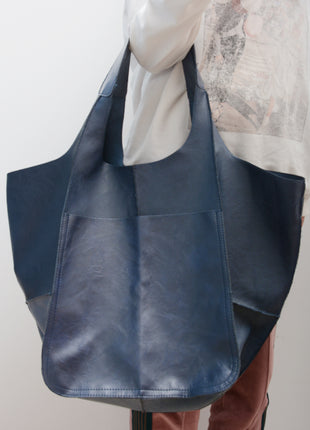 Simple Big Bag Soft Leather Shoulder Tote