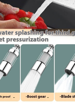360° Rotating Faucet Splash-Proof Head – Double Filter Stainless Steel Nozzle