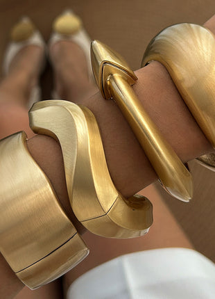Light Luxury Irregular Alloy Bangles