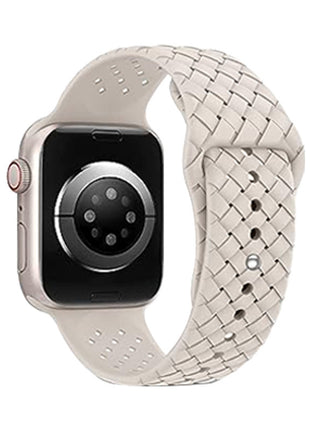Woven Pattern Silicone Strap Applicable with Apple Smart Watch