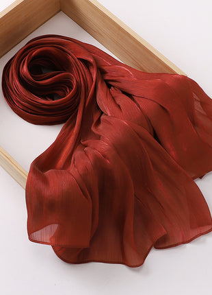 Breathable Cool Island Satin Smooth Silk Toe Scarf