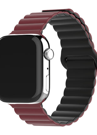 Two-color Silicone Magnetic Back Ring Buckle Band Applicable with Apple watch