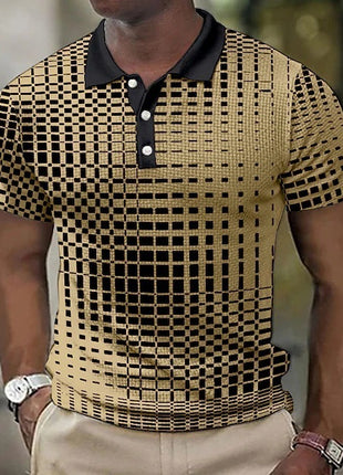 Casual Plaid Pattern Cotton Short-sleeved