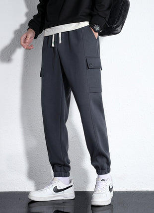 Spring And Autumn Loose Knitted Cotton Trousers