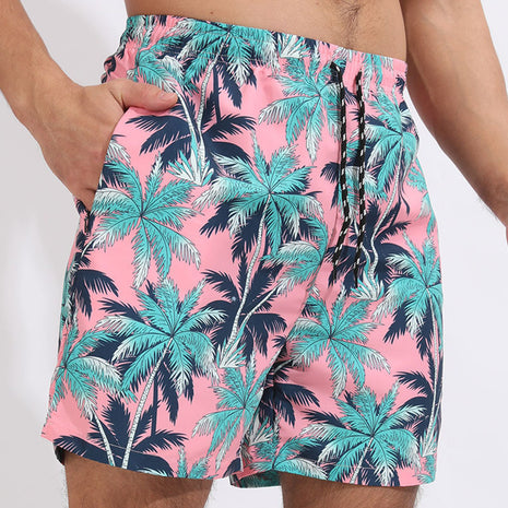 Pink Coconut Flower Beach Shorts