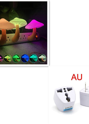 LED Night Light Mushroom Wall Socket Lamp Warm White Light-control Bedroom Light Home Decoration
