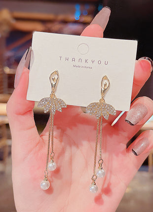 Retro Sense Long Ballet Tassel Earrings Temperament