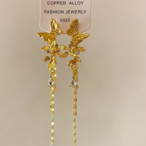 French Lux Long Tassel Butterfly Earrings