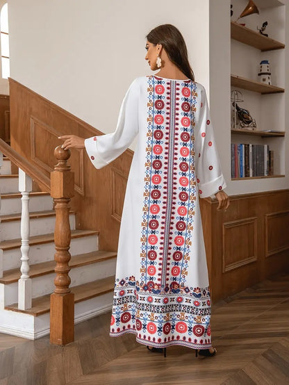 Rhinestone Bead Decorative Print and Rolled Up Sleeve Dress
