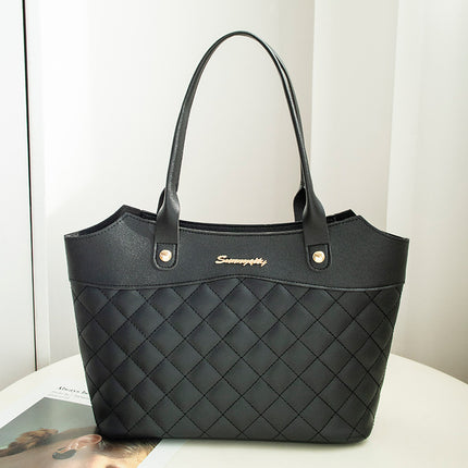 Rhombus Leather Shoulder Handbag