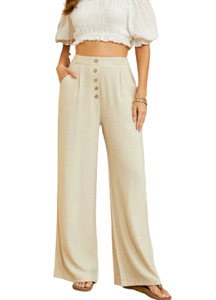 Cotton And Linen Casual Straight Pants