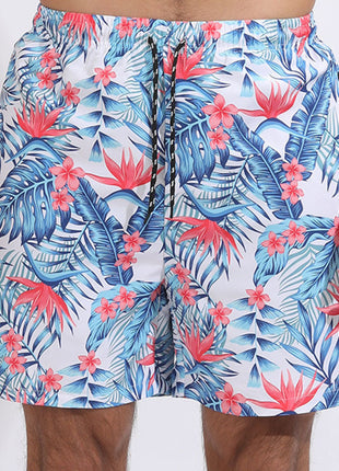 White Flowers and Plants Beach Shorts