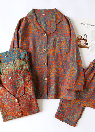 Cotton Yarn-dyed Jacquard Vintage Pyjamas Set