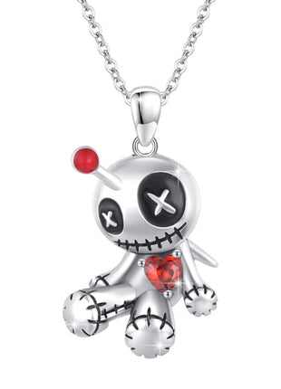 Red Heart Voodoo Doll Halloween Necklace