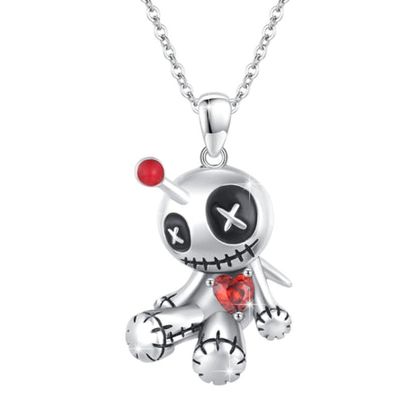 Red Heart Voodoo Doll Halloween Necklace