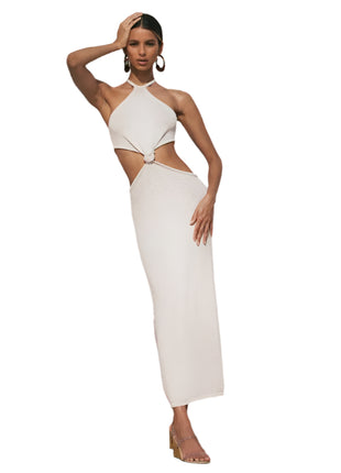 Knitted Halter Neck Strapless Dress