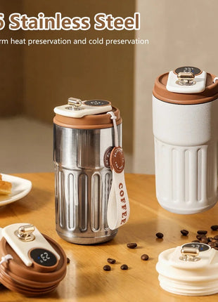 Smart Digital Thermal Bottle – Stainless Steel Insulated Coffee Mug (450ml)
