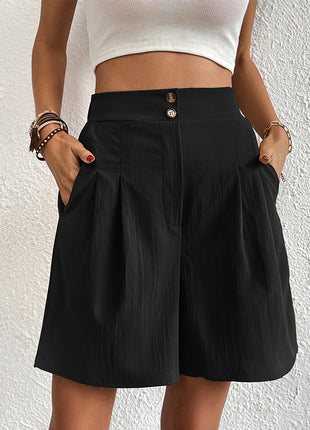 Loose High Waist Wide Leg Shorts