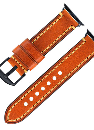 Casual Top Layer Cow Leather Watch Strap Applicable with Apple watch