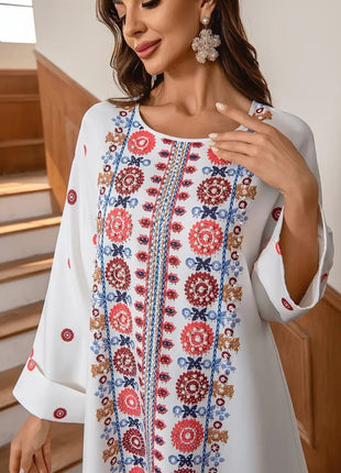 Rhinestone Bead Decorative Rolled Up Sleeve Dress