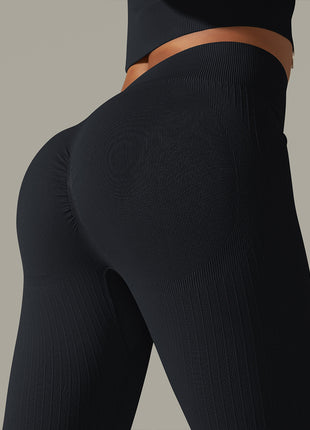 Tight Striped High Waist Yoga Pants