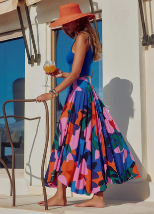 Casual Printing Bohemian Midi Skirt