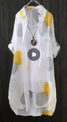 Summer Casual Button-Up Lapel Durable Thigh-Length Cardigan
