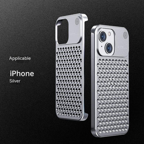 iPhone 12/13/14/15 Aluminium Alloy Hollow Heat Dissipation Shockproof Phone Case