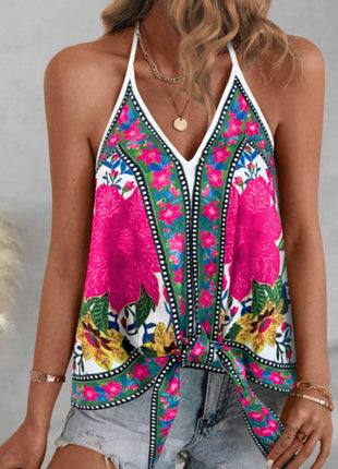 Open Shoulder Vest with Front Placket Top