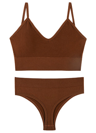 Light Steel Free French Triangle Cup Bar & Pantie Set